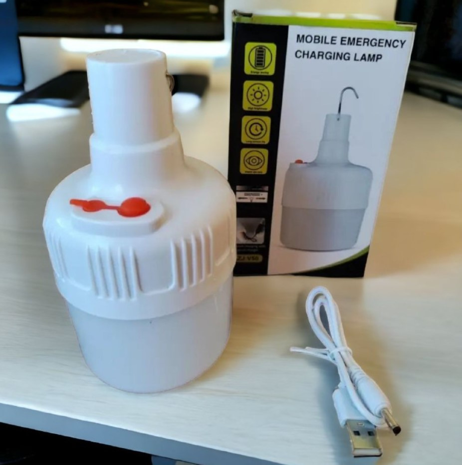 Лампочка світлодіодна для дому та шляхів до акумулятора яскрава до 7 годин роботи з гачком від USB-кабелю
