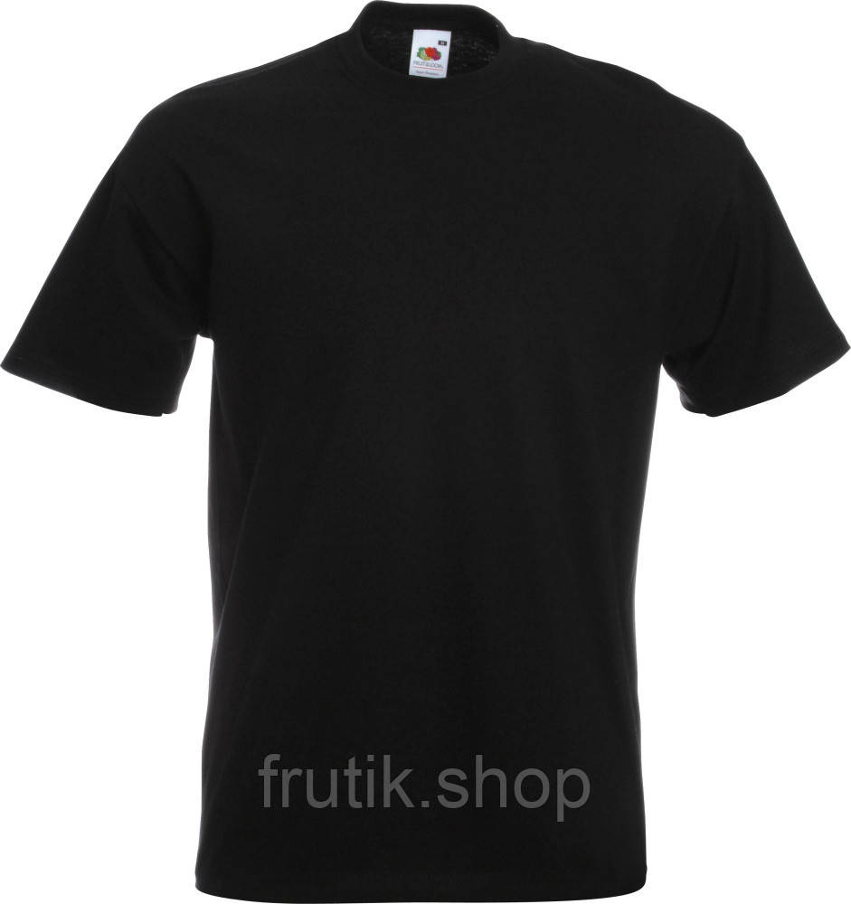 Чоловіча футболка ПРЕМІУМ Fruit of the loom Super premium 100% бавовна щільна якісна Чорна, S