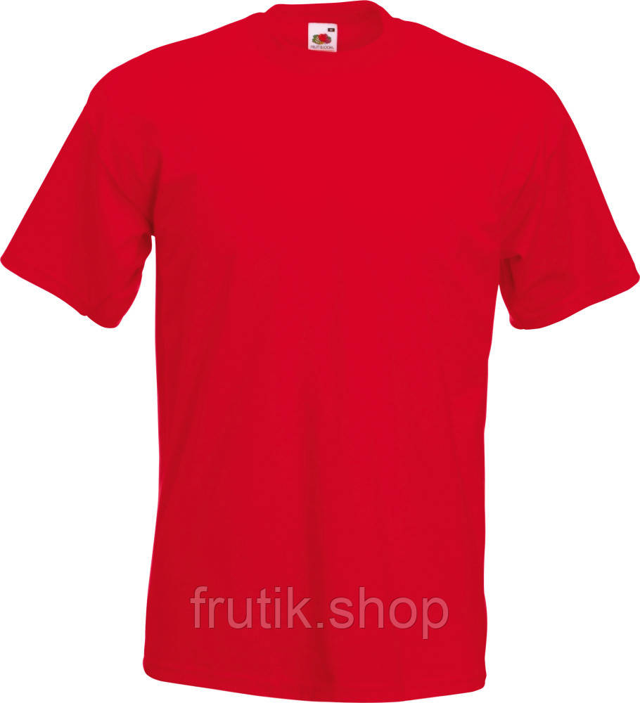 Чоловіча футболка ПРЕМІУМ Fruit of the loom Super premium 100% бавовна щільна якісна Червоний, S