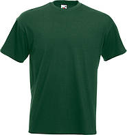 Мужская футболка ПРЕМИУМ Fruit of the loom Super premium 100% хлопок плотная качественная Темно зеленый, 3XL