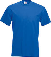 Мужская футболка ПРЕМИУМ Fruit of the loom Super premium 100% хлопок плотная качественная Ярко синий, 3XL