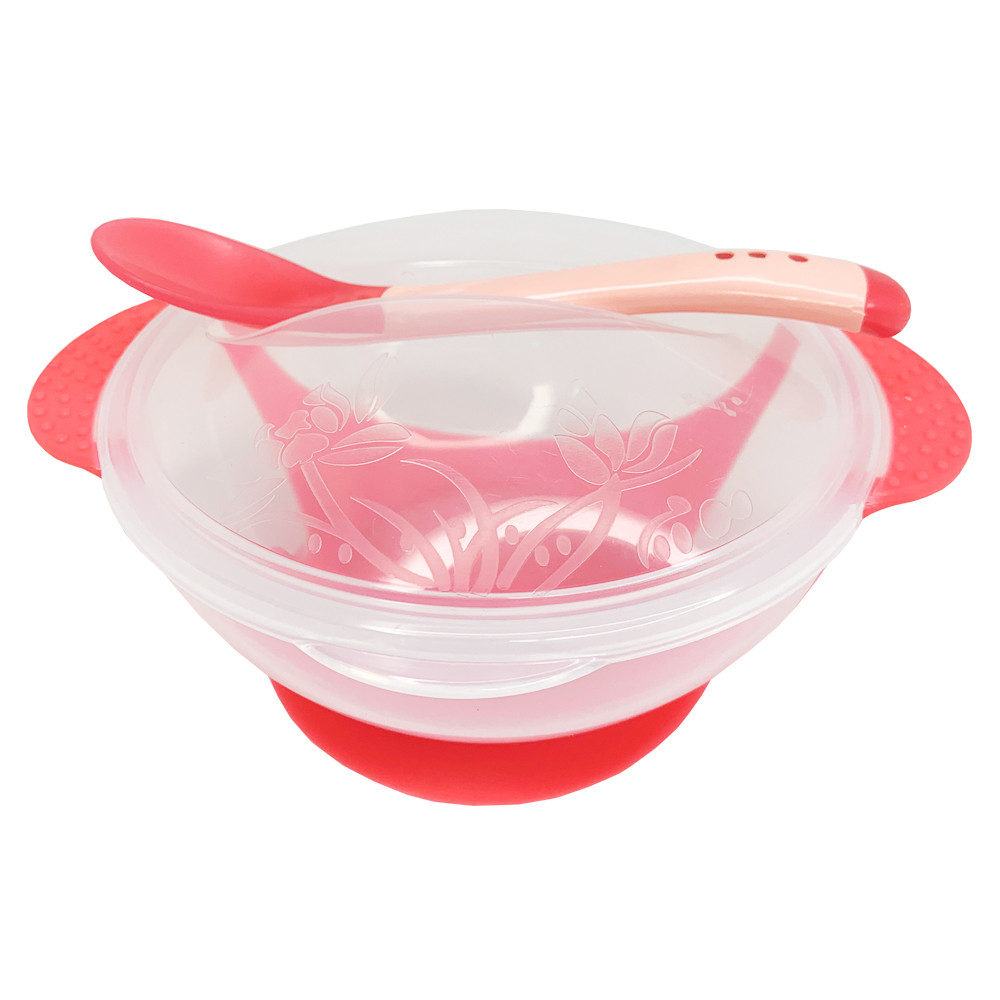 Тарілка на присосці прозора в пакеті 19*15см, MEGAZayka, 0100 червона