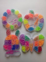Набір резинок для плетіння 4 шт Метелик, Зайчик, Квіточка, Яблуко
