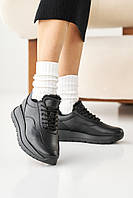 Жіночі кросівки шкіряні зимові чорні Leader Style 3464 хутро, Розмір: 36, 38, 39, 40