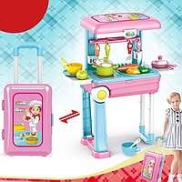 Детский игровой набор кухня в чемодане Happy Chef 2в1