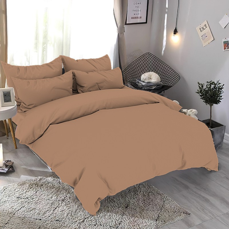 Підковдра на блискавці 145х215 (Бязь) | Полуторна підковдра від виробника "Королева Ночі" | Однотонний коричневий, фото 1