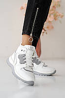 Жіночі кросівки шкіряні зимові білі-сірі Emirro 271, Розмір: 36, 38