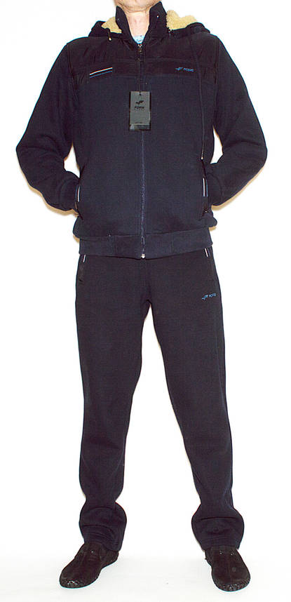 Зимовий спортивний костюм з хутром чоловічій синій M,L,XL,3XL Fore, фото 1