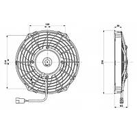 Електричний вентилятор радіатора 9" дюймів 24V (160W.VA07-BP12/C-58A, VA07-BP7/C-31A Аналог)