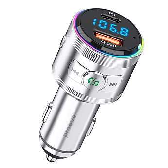 FM трансміттер Proove USB/Type-C PD/QC 30W Bluetooth 5.3 Launcher Maxi Wave