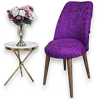 Универсальные чехлы на стулья с закругленной спинкой велюровые Ретро Турция, чехлы на стулья со спинкой Фиолетовый