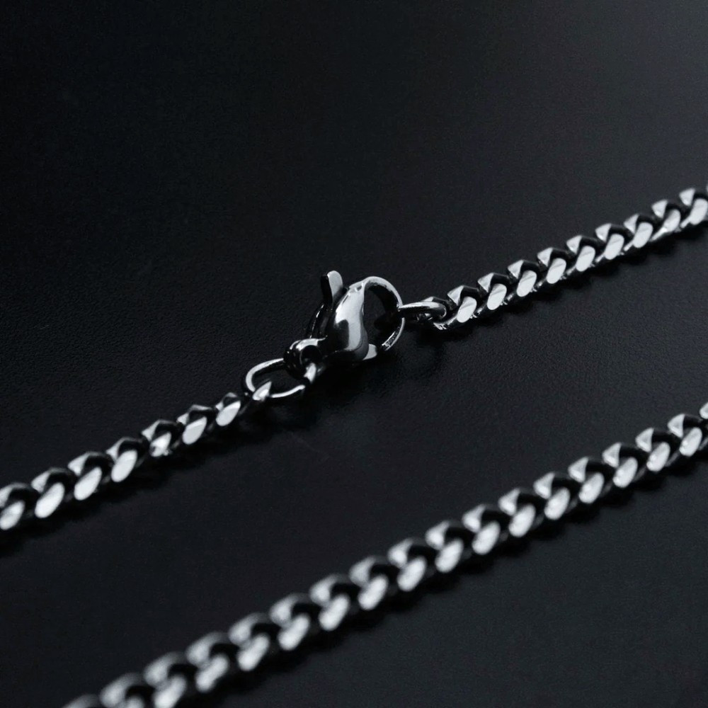 Мужская металлическая серебряная цепочка на шею из нержавеющей стали, подвеска 3 мм высокое качество - фото 9 - id-p1968596626