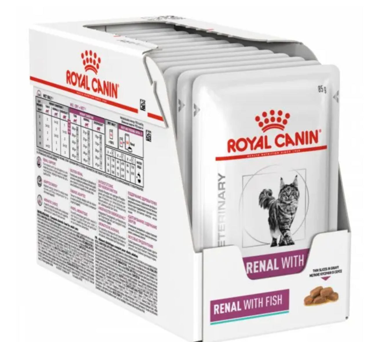 Royal Canin Renal Feline Fish 85гр *12шт паучи с рыбой для кошек ( почечной недостаточность)