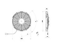 Вентилятор авто кондиционера конденсатора 12 дюймов 12 В. (VA10-AP9/C-25S, VA10-AP9/C-25A Аналог)