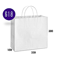 Білий пакет із ручками великий для подарунків 320х150х300 Пакети для пакування товарів подарунків (50 ШТ В УП.)