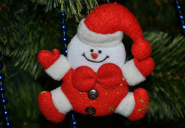 Новорічна прикраса Сніговик(Дід Мороз) з візерунком 0107