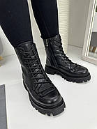 Черевики жіночі MyClassic W113-T1ZM зимові на шнурівці чорні 36, фото 3