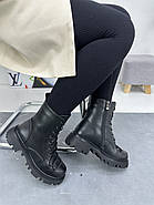 Черевики жіночі MyClassic W113-T1ZM зимові на шнурівці чорні 36, фото 5
