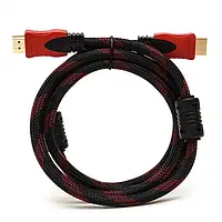 HDMI - HDMI кабель 5м с нейлоновой оплёткой и позолоченными коннекторами чёрно-красный