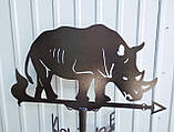 Флюгер Носоріг, флюгер на дах з металу 2 мм., фото 3