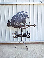Флюгер Дракон №2, флюгер на дах з металу 2 мм.