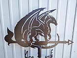 Флюгер Дракон №2, флюгер на дах з металу 2 мм., фото 4