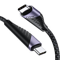 USB-кабель для швидкої зарядки TOPK AN74-A 65W 3A TypeC - TypeC