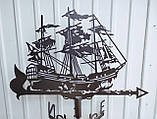 Флюгер Корабель привид, вітрильник, флюгер на дах з металу 2 мм., фото 3