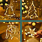 Новорічна гірлянда-штора світлодіодна з фігурками (світло золото) святкове освітлення інтер'єру XR-9G USB house, фото 6