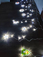 Новогодняя гирлянда-штора светодиодная с фигурками 3D (белый свет) праздничное освещение интерьера XR10-W -USB