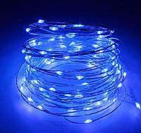 Новогодняя гирлянда "Роса" нить 10м (свет синий) красивое праздничное освещение интерьера RV106-В тренд
