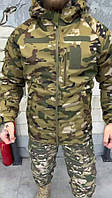 Зимняя тактическая куртка бушлат на силиконе оксфорд мультикам Зимняя мужская куртка на подкладке Omni-Heat