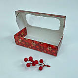 Коробка для макаронів, 200*100*50 мм, з вікном, "Червоний сніг", фото 2