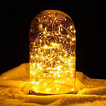 Новорічна гірлянда "Зірки-намистини" (золото) гарне святкове освітлення приміщення 2 м батарейки ZABI-5 топ, фото 4