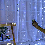 Новорічна гірлянда-штора "Лучі роси" 3 м*2м (світло біле) гарне святкове освітлення інтер'єру ZABI-12W houseтоп, фото 7