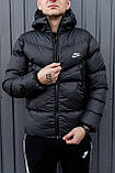 Куртка чоловіча Nike пуховик чорний зимовий з капюшоном теплий модний спортивний, фото 7