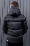 Куртка чоловіча Nike пуховик чорний зимовий з капюшоном теплий модний спортивний, фото 4