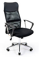 Офісне крісло керівника Richman Ультра Хром М1 Tilt Сітка + PU Чорне