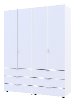 Розпашна Шафа для одягу Doros Гелар комплект Білий 2+2 ДСП 155х49,5х203,4 (42002117)