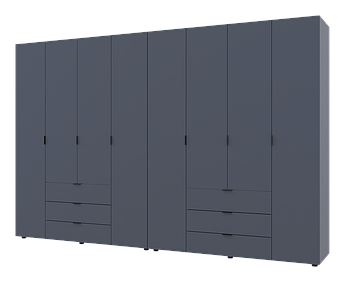 Розпашна Шафа для одягу Doros Гелар комплект Графіт 4+4 ДСП 310х49,5х203,4 (42002130)