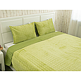 Покривало на двоспальне ліжко 180x220 стьобане дизайнерське, однотонні пледи мікрофібра Зелений, фото 7