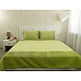 Покривало на двоспальне ліжко 180x220 стьобане дизайнерське, однотонні пледи мікрофібра Зелений, фото 5