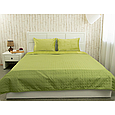 Покривало на двоспальне ліжко 180x220 стьобане дизайнерське, однотонні пледи мікрофібра Зелений, фото 8