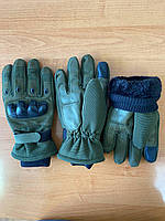 Армейские Перчатки на Флисе S-XXXL , Тактические Зимние Перчатки с Защитой Косточек