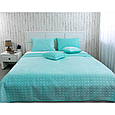 Покривало на двоспальне ліжко 180x220 стьобане дизайнерське, однотонні пледи мікрофібра Бірюзовий, фото 7