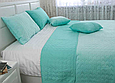 Покривало на двоспальне ліжко 180x220 стьобане дизайнерське, однотонні пледи мікрофібра Бірюзовий, фото 8