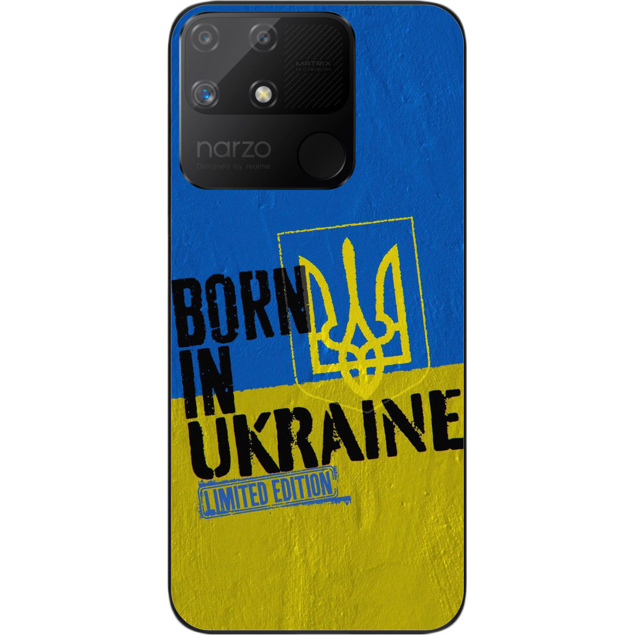 Силіконовий чохол Epik для Realme Narzo 50A з картинкою Народжений в Україні