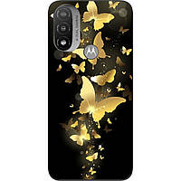 Силіконовий чохол Epik для Motorola Moto E20 з картинкою Золоті метелики