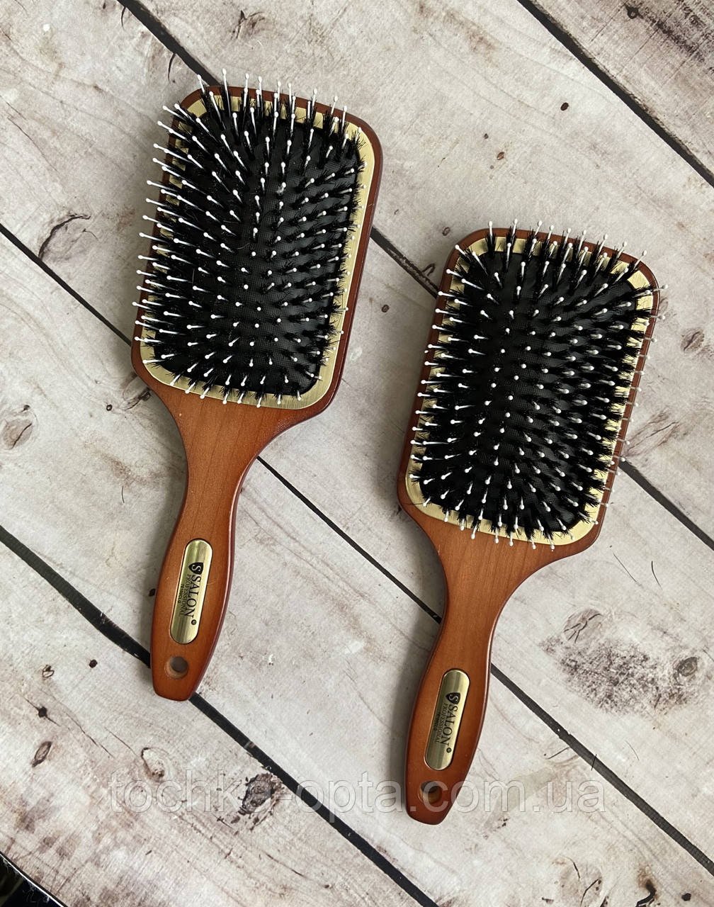 Масажна щітка для волоc SALON PROFESSIONAL/Дерево зі щетиною 76100CLG, фото 1
