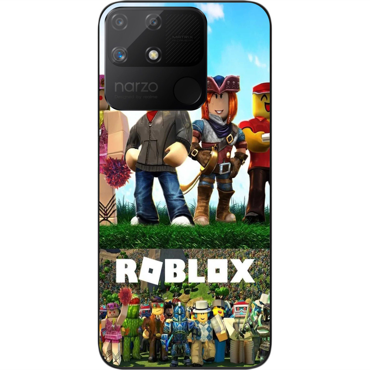 Силіконовий чохол бампер Epik для Realme Narzo 50A з картинкою Roblox герої
